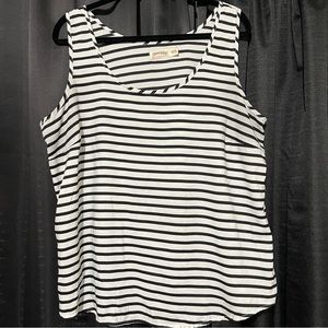 White and Black Stripped Tank